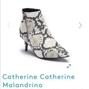 Snake Embossed Kitten Heel Bootie